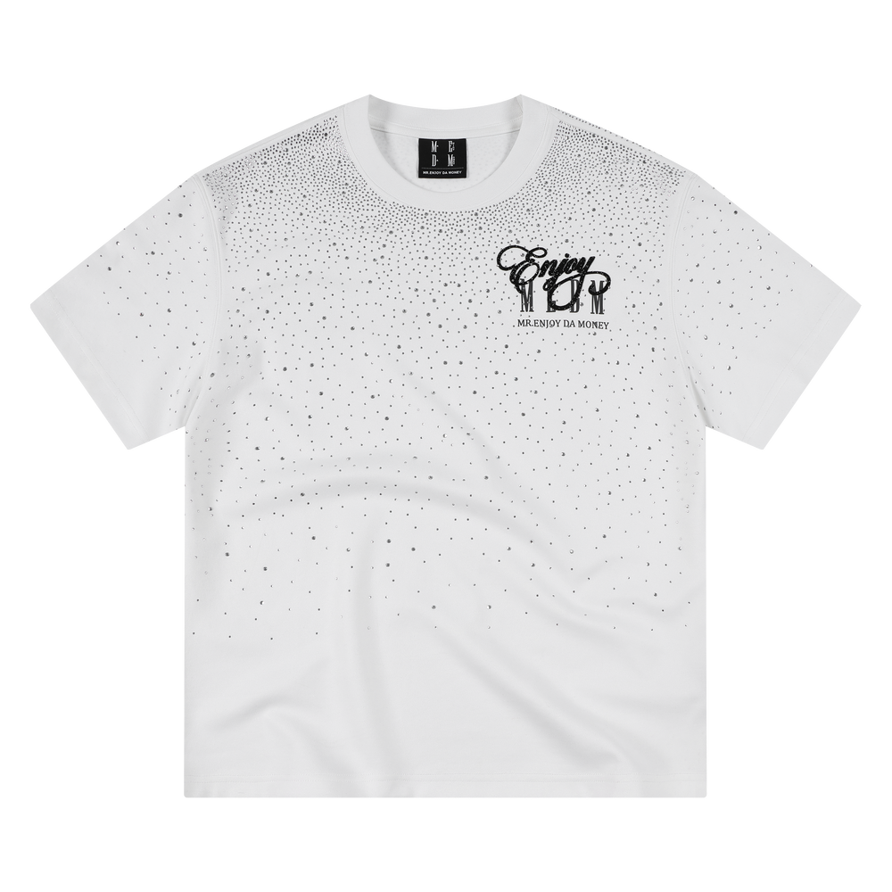 MEDM Starry Sky Gradient Hot Diamond Logo Casual Round Neck Short Sleeve 26 Summer New Style Trendy Loose and Relaxing T-shirt