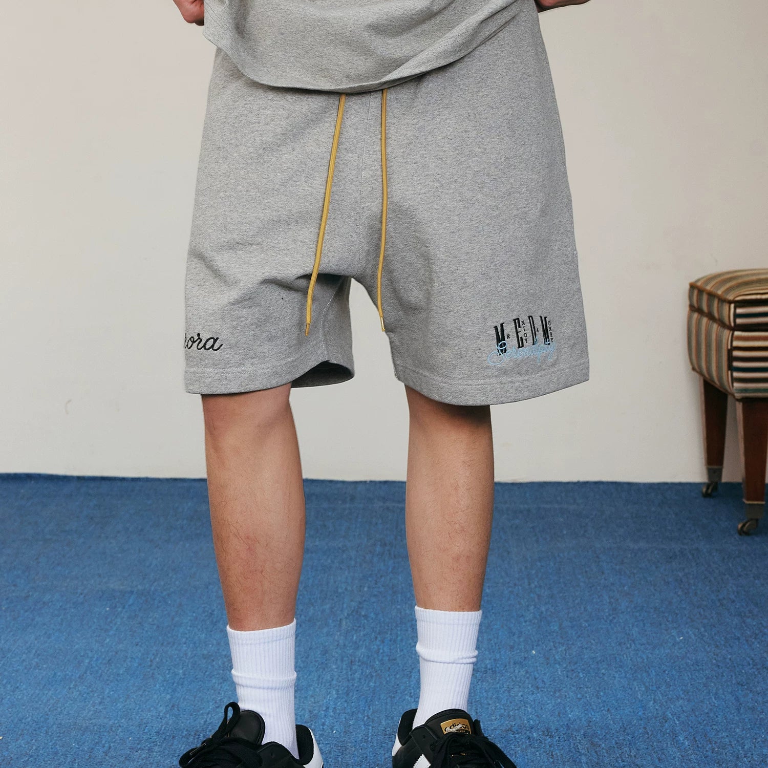 MEDM26SS 3D Embroidery Basic Set Shorts Summer American Retro Quarter Pants Men's Straight Casual Pants Trendy