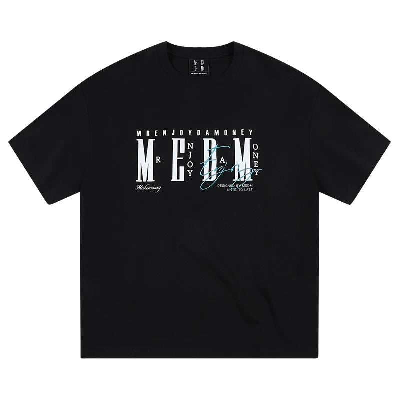 MEDM26SS basic logo layout short sleeved men's retro American casual round neck top women's trendy brand summer T-shirt