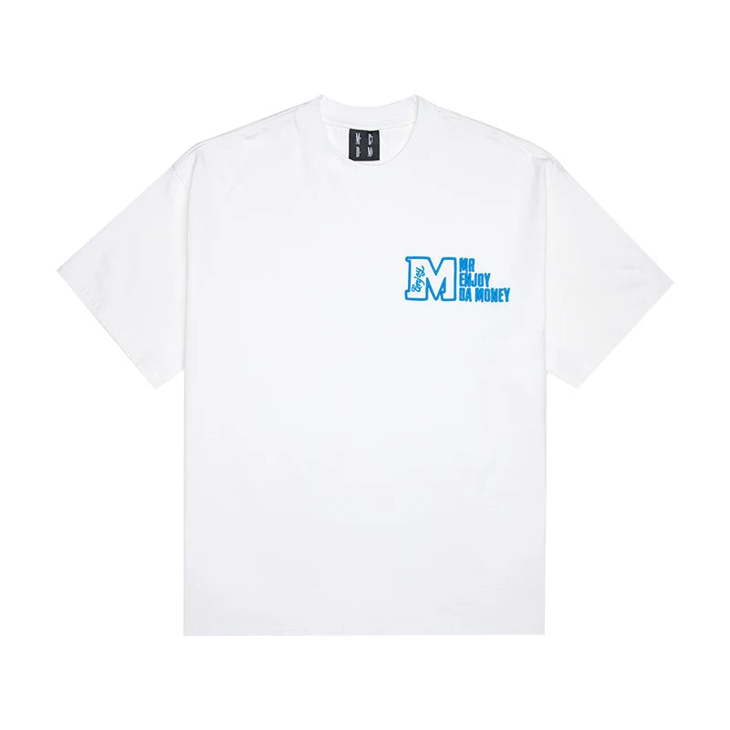 MEDM Trendy Brand Basic Short sleeved T-shirt Unisex Summer American Loose Vintage 5/ Sleeve T-shirt