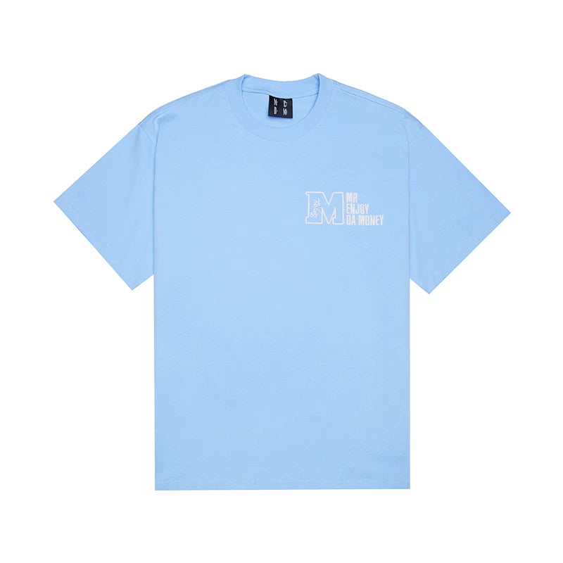 MEDM Trendy Brand Basic Short sleeved T-shirt Unisex Summer American Loose Vintage 5/ Sleeve T-shirt