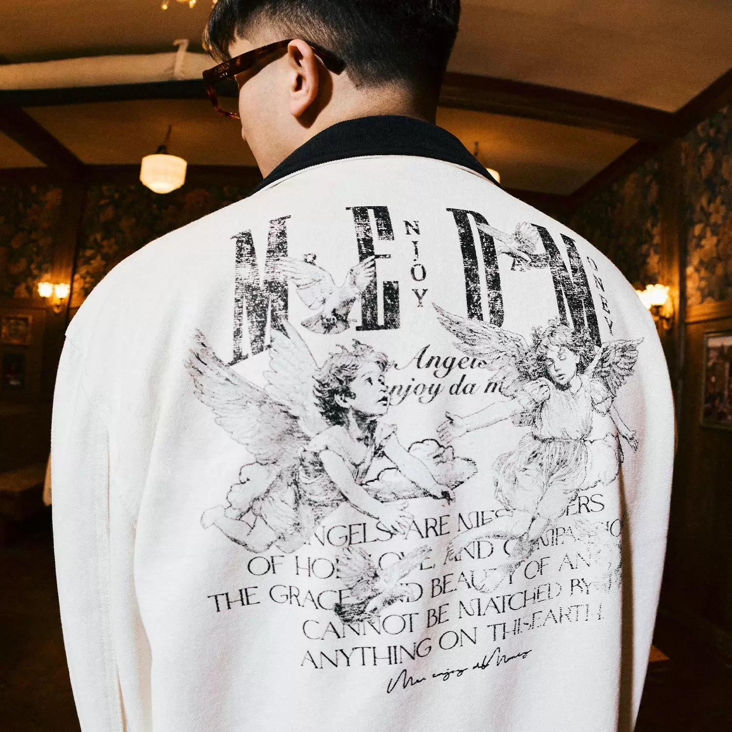 KKLUV/Zuo Qihan Same Style MEDM Angel Pigeon Detroit Embroidered Jacket Men's Autumn American Coat