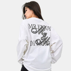 MEDM Fashion Brand Snake Pattern Collar Letter Top China-Chic Round Neck Long Sleeve T-shirt Men's Autumn American Hip Hop Couple