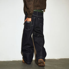 MEDM casual straight tube stiff vintage casual jeans spring American street versatile loose workwear pants men