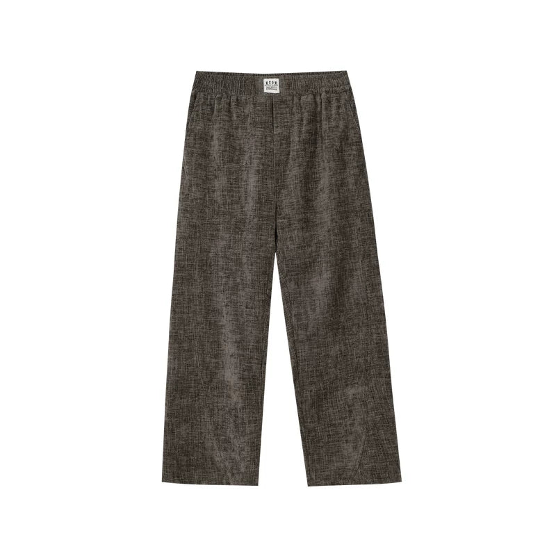 MEDM Simple Solid Color Imitation Linen Corduroy Casual Pants Trendy Brand Basic Versatile Loose Couple Straight Leg Pants