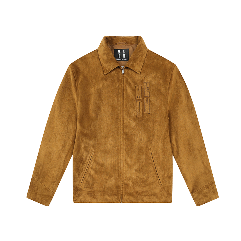 MEDM suede patch embroidered casual lapel jacket men's American retro jacket spring and autumn short clothes on top