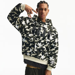 MEDM personalized leopard print camouflage casual hooded sweatshirt for autumn and winter American commuting men's and women's loose hoodies