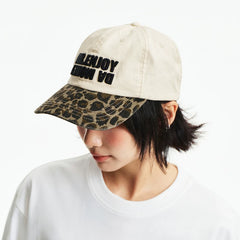 MEDM leopard print casual print spliced daily duckbill cap for men and women, new hat with three-dimensional embroidery baseball cap in front