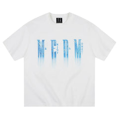 MEDM26SSLOGO Flash Hot Diamond Short Sleeve Men's High end Feeling Pi Shuai Trendy Brand Summer T-shirt Women's Retro T-shirt