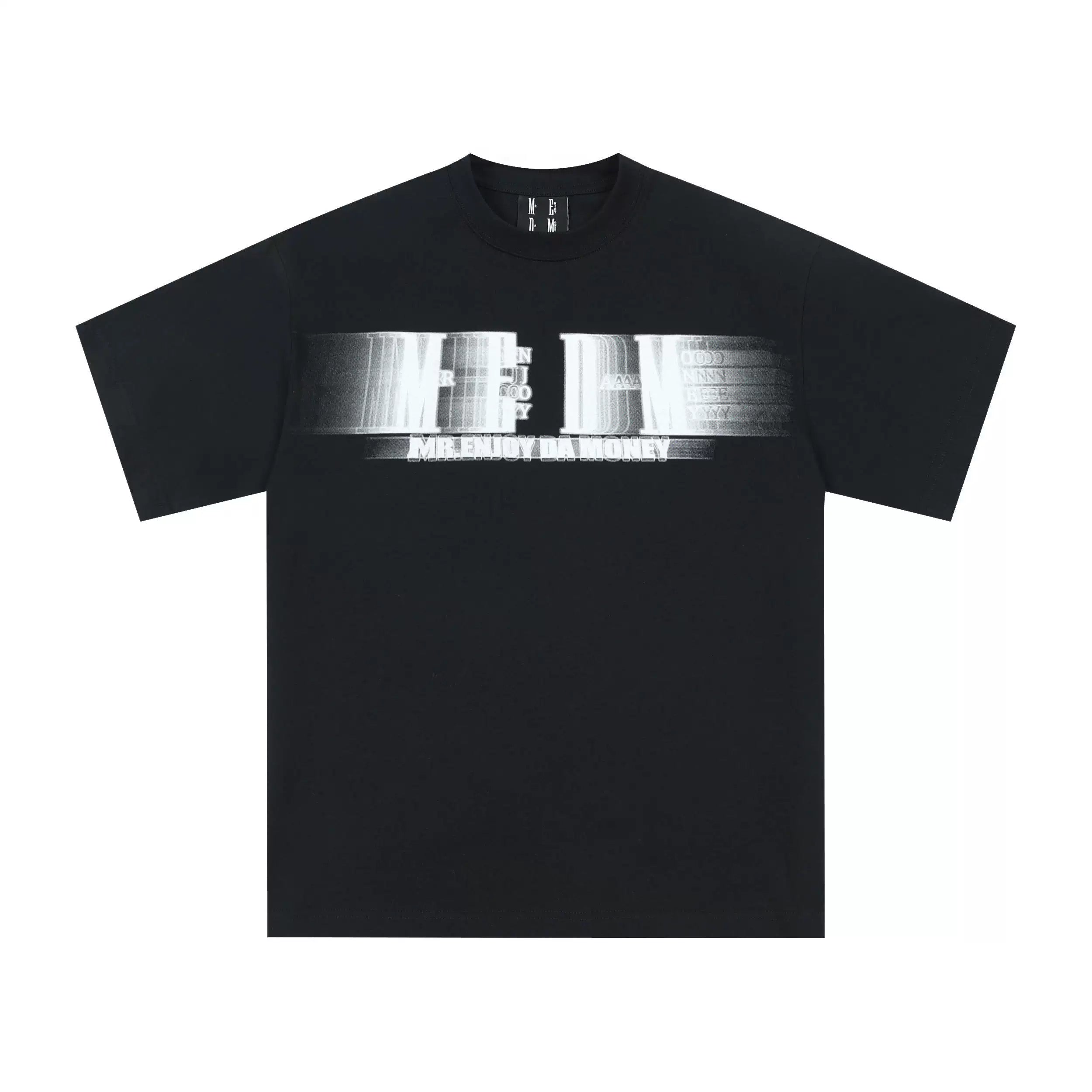 MEDM horizontal letter phantom ins contrasting short sleeved T-shirt men's print loose American pop brand hip-hop tee