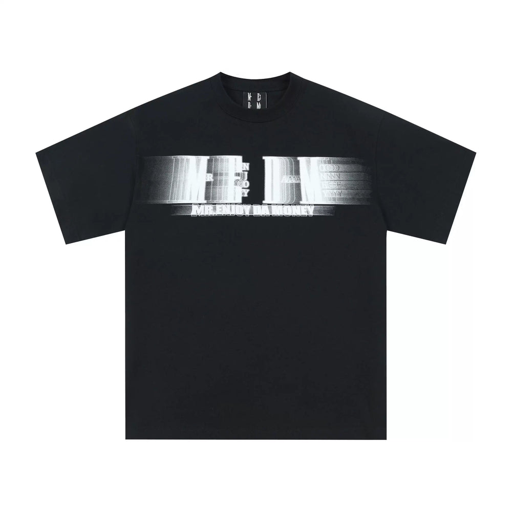 MEDM horizontal letter phantom ins contrasting short sleeved T-shirt men's print loose American pop brand hip-hop tee