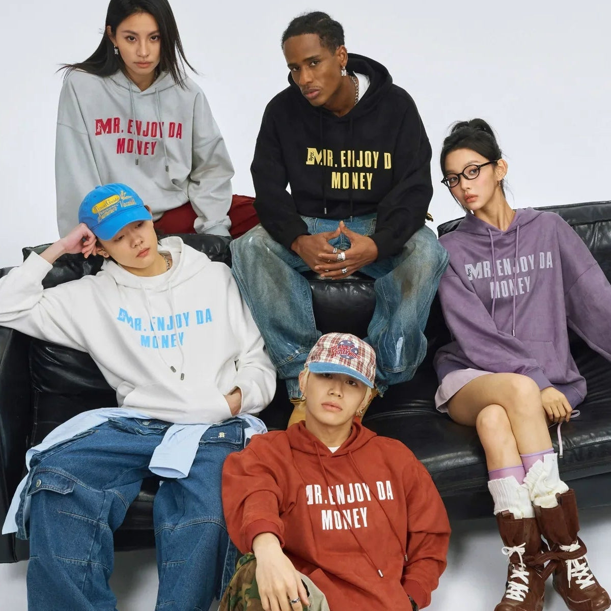 MEDM Basic Letter Logo Suede Hoodie