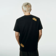 MEDM wild fun flash puzzle full diamond casual round neck short sleeved street retro neutral style cool loose T-shirt summer
