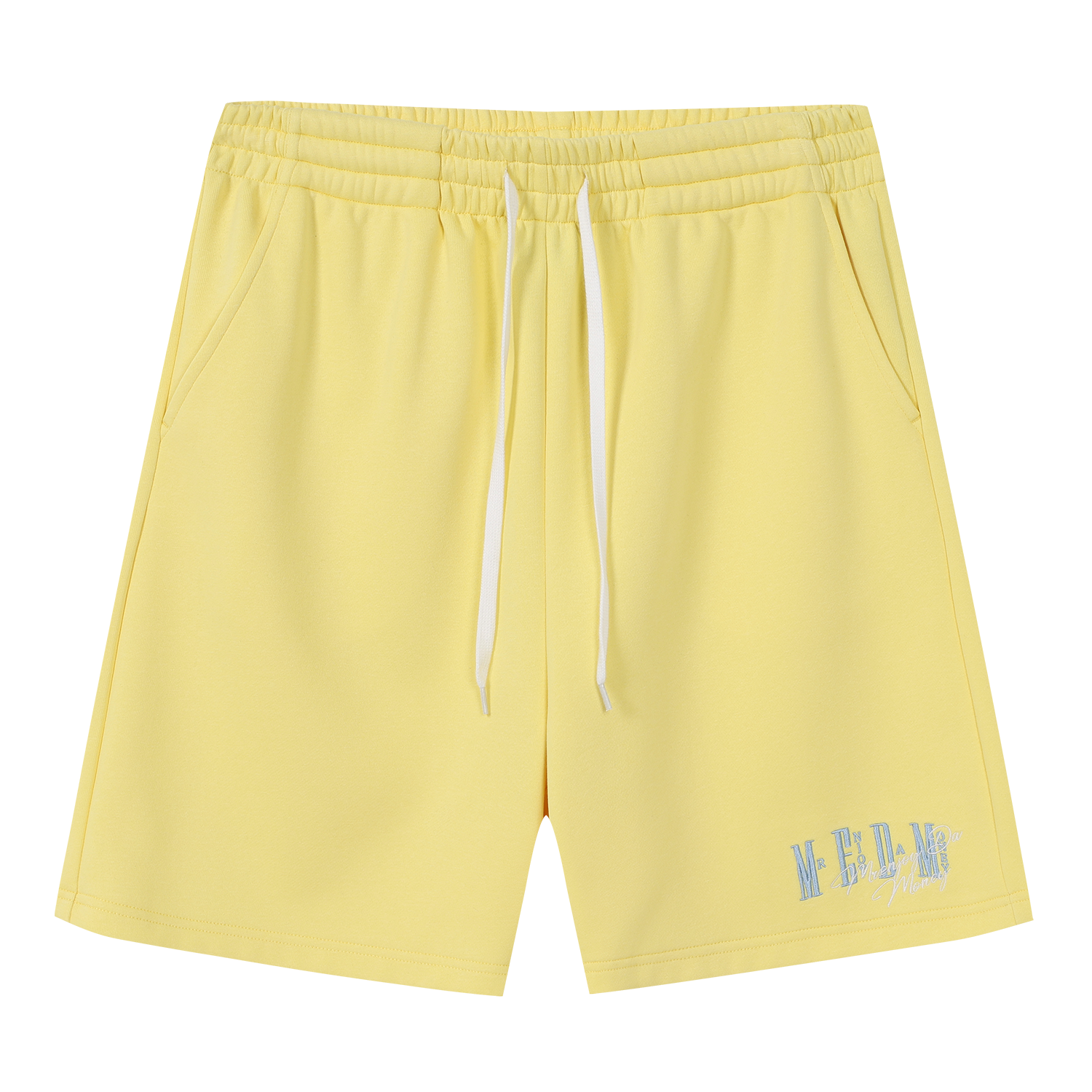MEDM Color Basic Versatile Logo Embroidered Loose Shorts Trendy Men's and Women's Simple Drawstring Casual Pants Summer