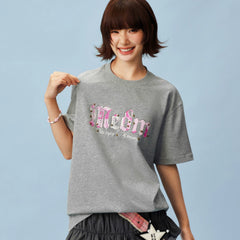 MEDM camouflage gothic logo star studded bead casual round neck short sleeved trendy versatile loose couple T-shirt summer