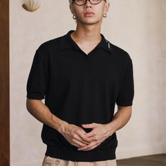 MEDM Tri color Embroidered Alphabet Handwritten Font Casual Polo Short Sleeve New Product Relaxation Flip Collar Half Sleeve T-shirt for Men