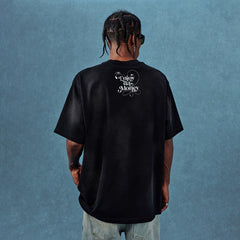 MEDM Angel Butterfly Wash Short Sleeve Casual Round Neck T-shirt for Men and Women Summer American Hip Hop Trendy Brand T-shirt Tee