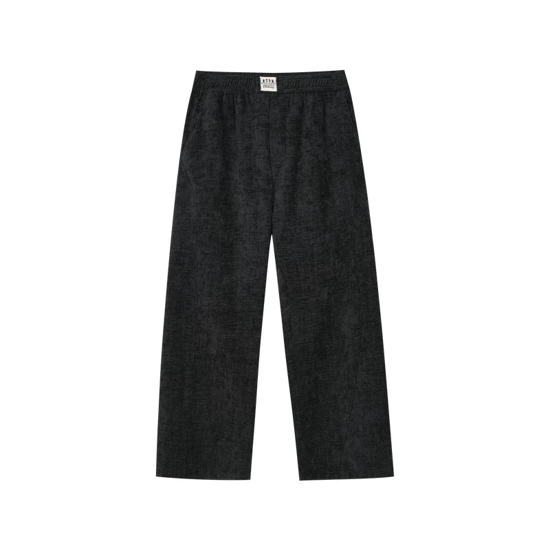 MEDM Simple Solid Color Imitation Linen Corduroy Casual Pants Trendy Brand Basic Versatile Loose Couple Straight Leg Pants