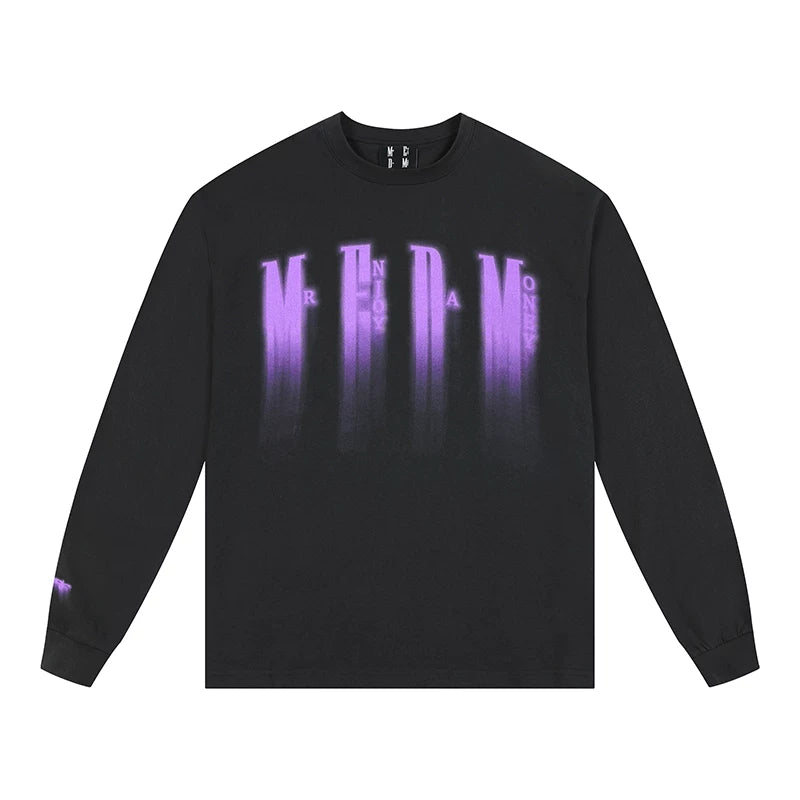 MEDM American fashion brand Phantom Logo long sleeved T-shirt for couples, autumn high street retro casual T-shirt