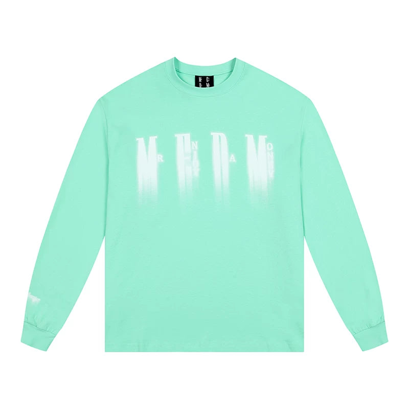 MEDM American fashion brand Phantom Logo long sleeved T-shirt for couples, autumn high street retro casual T-shirt