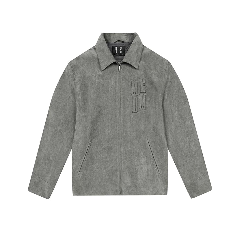 MEDM suede patch embroidered casual lapel jacket men's American retro jacket spring and autumn short clothes on top