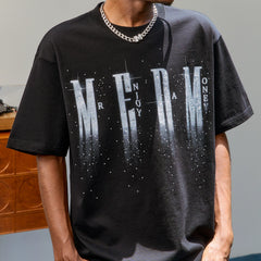 MEDM26SSLOGO Flash Hot Diamond Short Sleeve Men's High end Feeling Pi Shuai Trendy Brand Summer T-shirt Women's Retro T-shirt