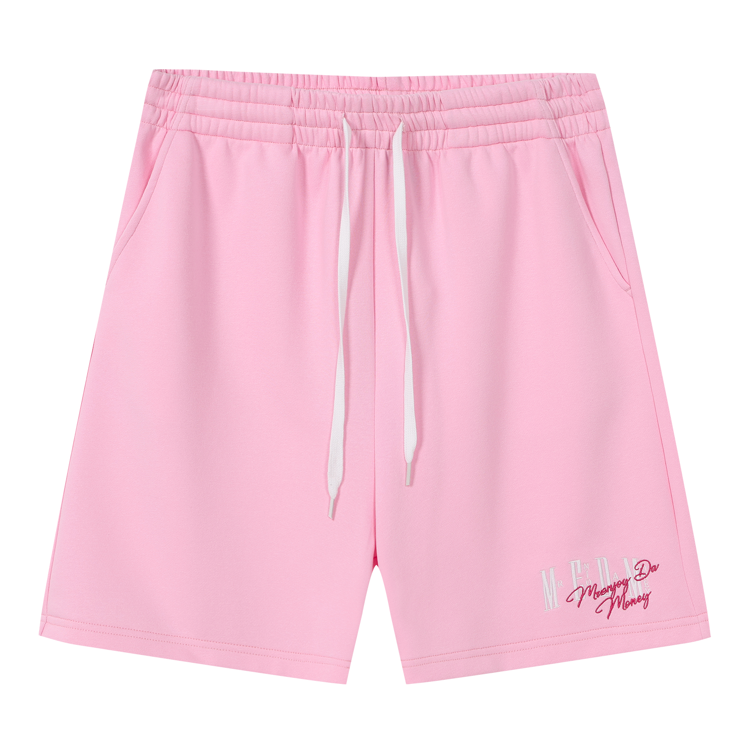 MEDM Color Basic Versatile Logo Embroidered Loose Shorts Trendy Men's and Women's Simple Drawstring Casual Pants Summer