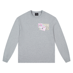 MEDM animal ID Velcro long sleeved T-shirt for men and women, autumn American hip-hop T-shirt, casual loose couple top