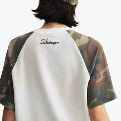 MEDM Waffle Camouflage Patch Logo Shoulder Insertion Casual Round Neck Short Sleeve Retro Vintage Vintage Loose Men's and Women's T-shirt Summer
