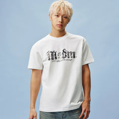 MEDM camouflage gothic logo star studded bead casual round neck short sleeved trendy versatile loose couple T-shirt summer