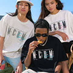 MEDM26SS basic logo layout short sleeved men's retro American casual round neck top women's trendy brand summer T-shirt