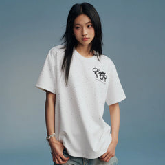 MEDM Starry Sky Gradient Hot Diamond Logo Casual Round Neck Short Sleeve 26 Summer New Style Trendy Loose and Relaxing T-shirt