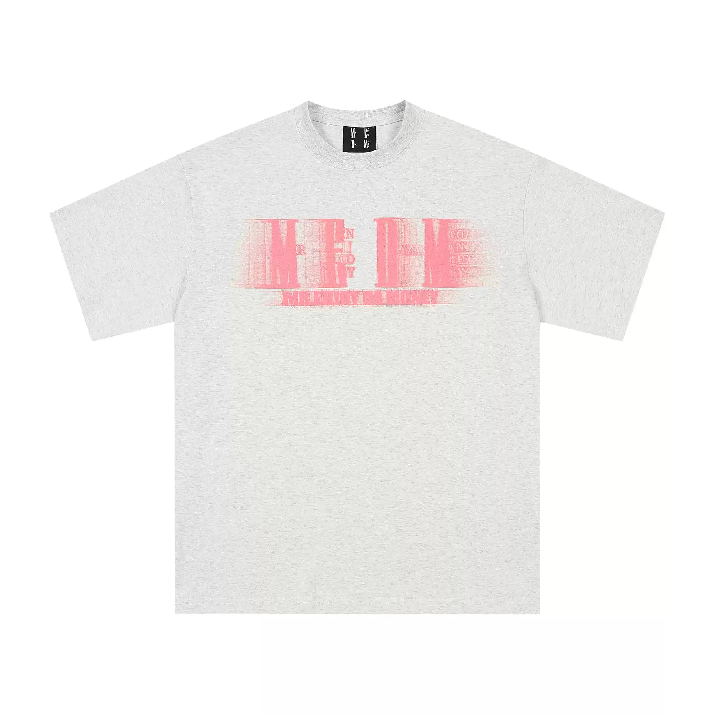 MEDM horizontal letter phantom ins contrasting short sleeved T-shirt men's print loose American pop brand hip-hop tee