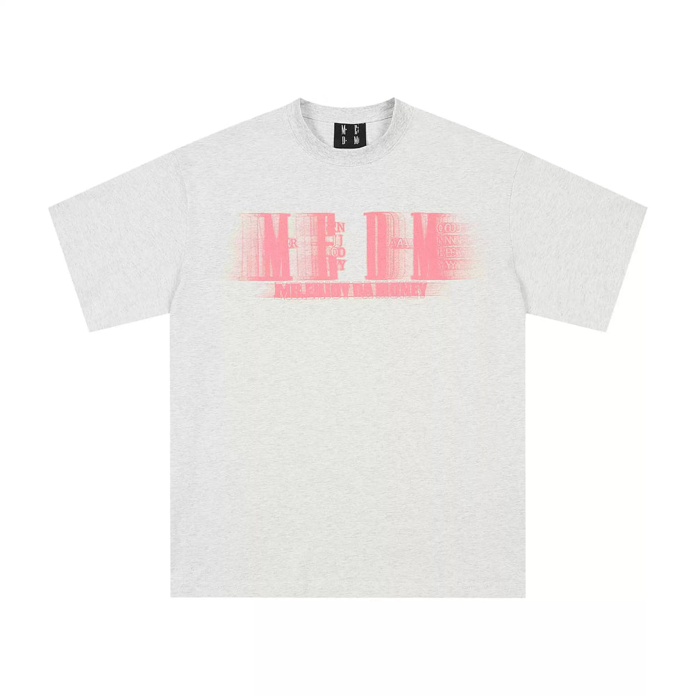 MEDM horizontal letter phantom ins contrasting short sleeved T-shirt men's print loose American pop brand hip-hop tee