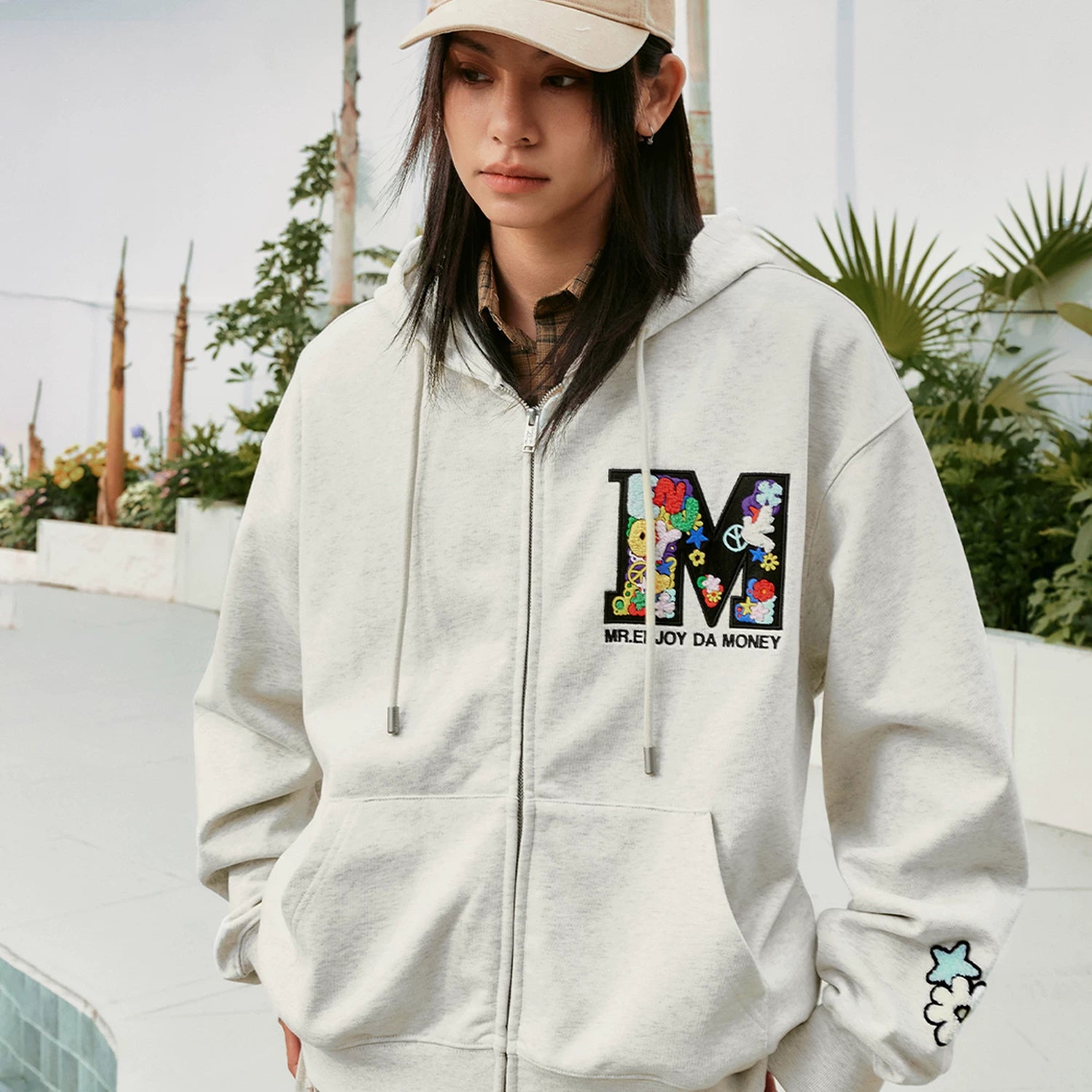 MEDM Fun Letter Colorful Large Mlogo Casual Hoodie with Velvet Sweatshirt Trendy Brand Men's and Women's Spring and Autumn Hoodie Coat