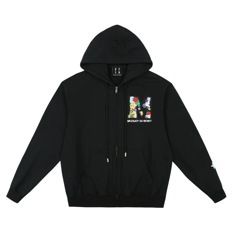 MEDM Fun Letter Colorful Large Mlogo Casual Hoodie with Velvet Sweatshirt Trendy Brand Men's and Women's Spring and Autumn Hoodie Coat