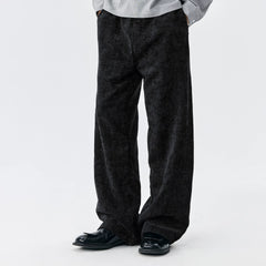 MEDM Simple Solid Color Imitation Linen Corduroy Casual Pants Trendy Brand Basic Versatile Loose Couple Straight Leg Pants
