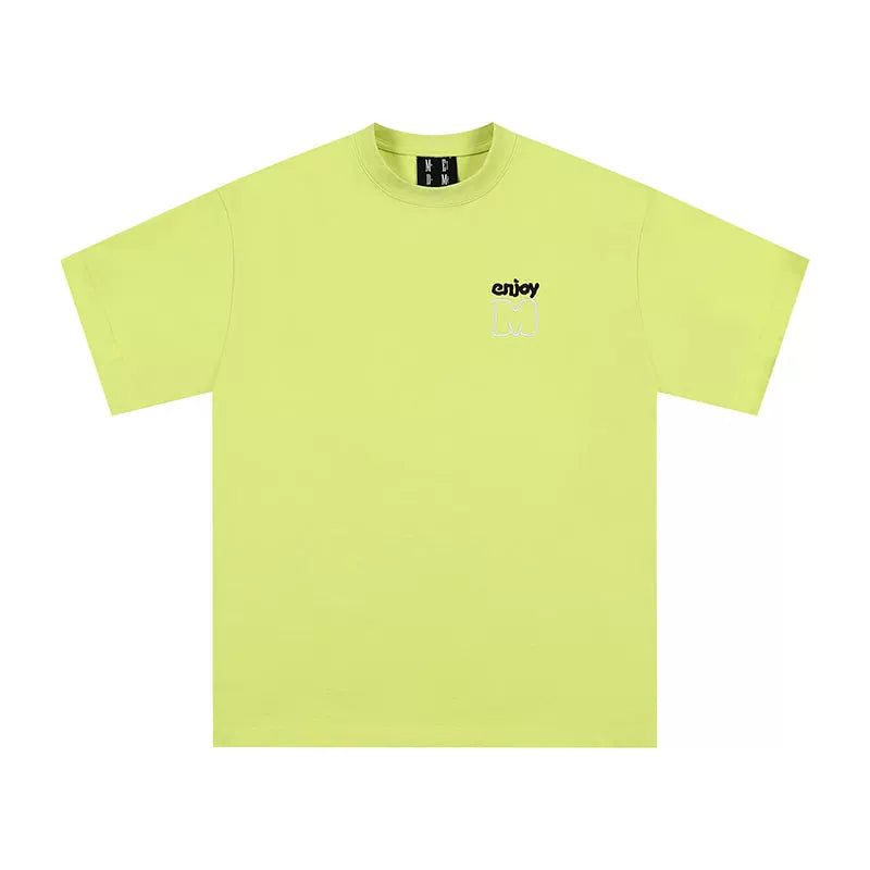 MEDM Summer Trendy Brand Color Match M Basic Short Sleeve T-shirt for Men, Versatile, Casual Couple, Loose Half Sleeve T-shirt for Women