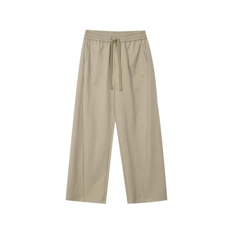MEDM deconstructive splicing basic drawstring casual pants for men and women, American style simple and versatile wide leg loose pants for spring and autumn