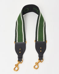 Dior Green & Black Embroidered Canvas Logo Strap
