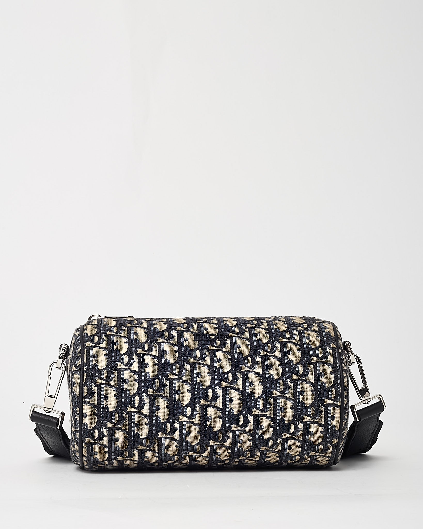 Dior Navy Blue Monogram Oblique Canvas Roller Messenger Crossbody Bag