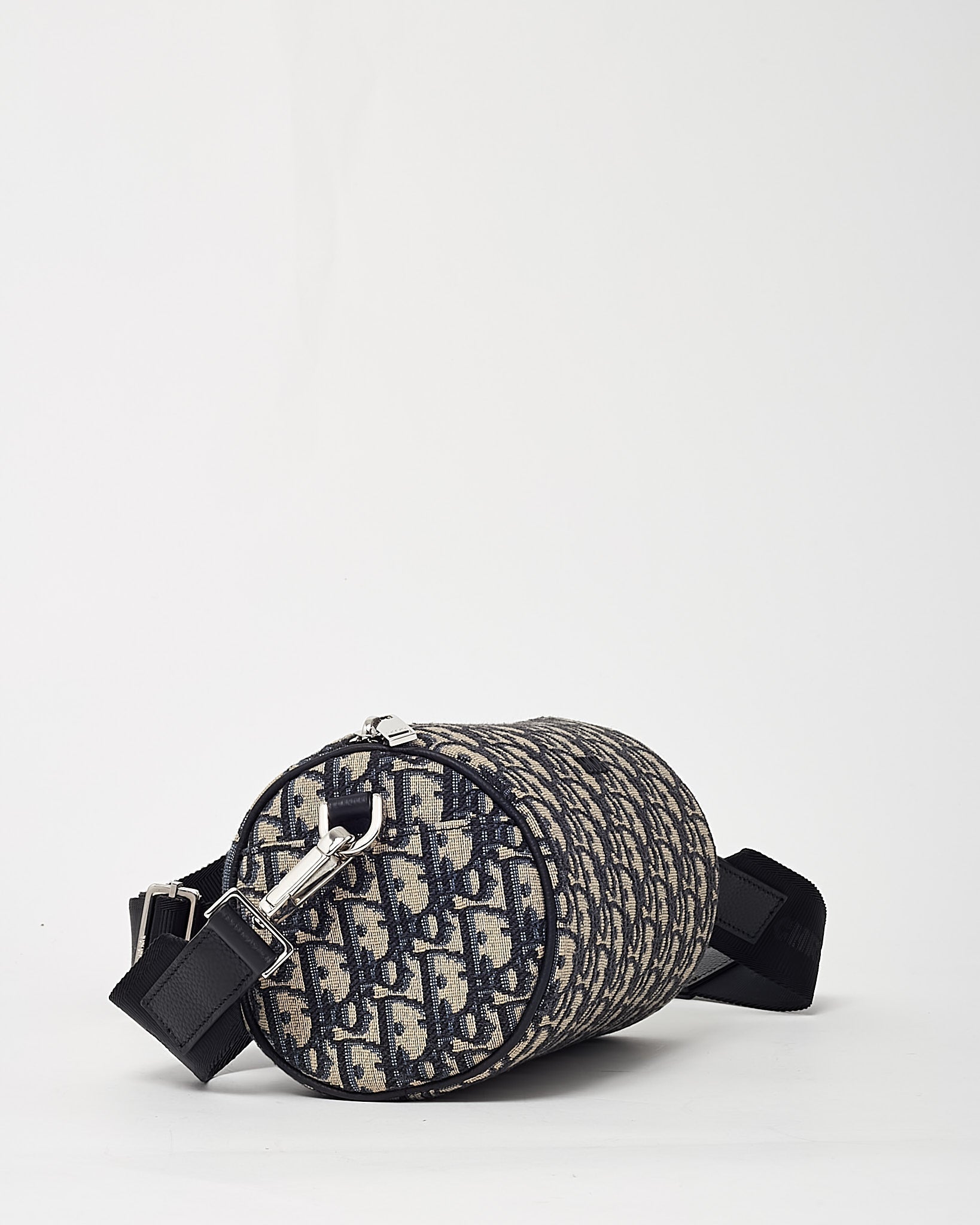 Dior Navy Blue Monogram Oblique Canvas Roller Messenger Crossbody Bag