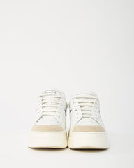 Dior White Calfskin Leather and Beige Suede Dior Star Sneakers - 38