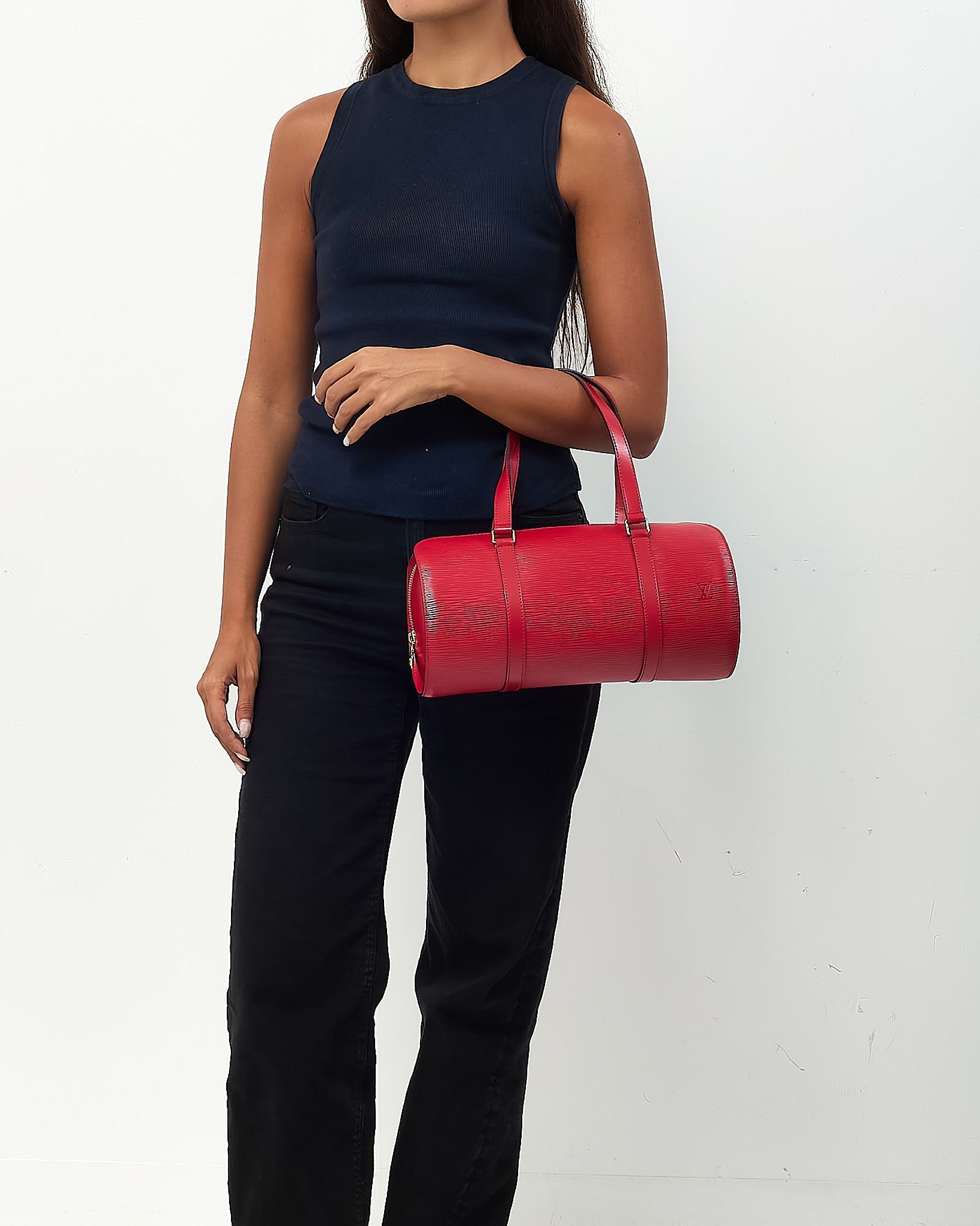 Louis Vuitton Red Epi Leather Soufflot Papillon Bag