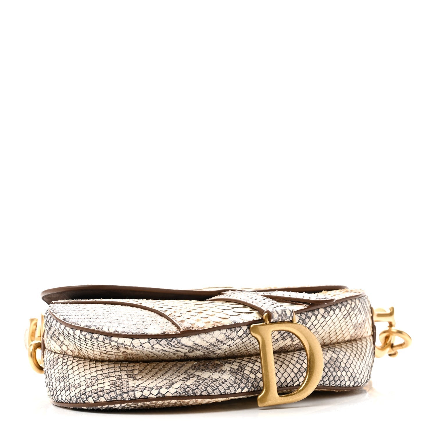 Metallic Snakeskin Saddle Bag Gold Multicolor