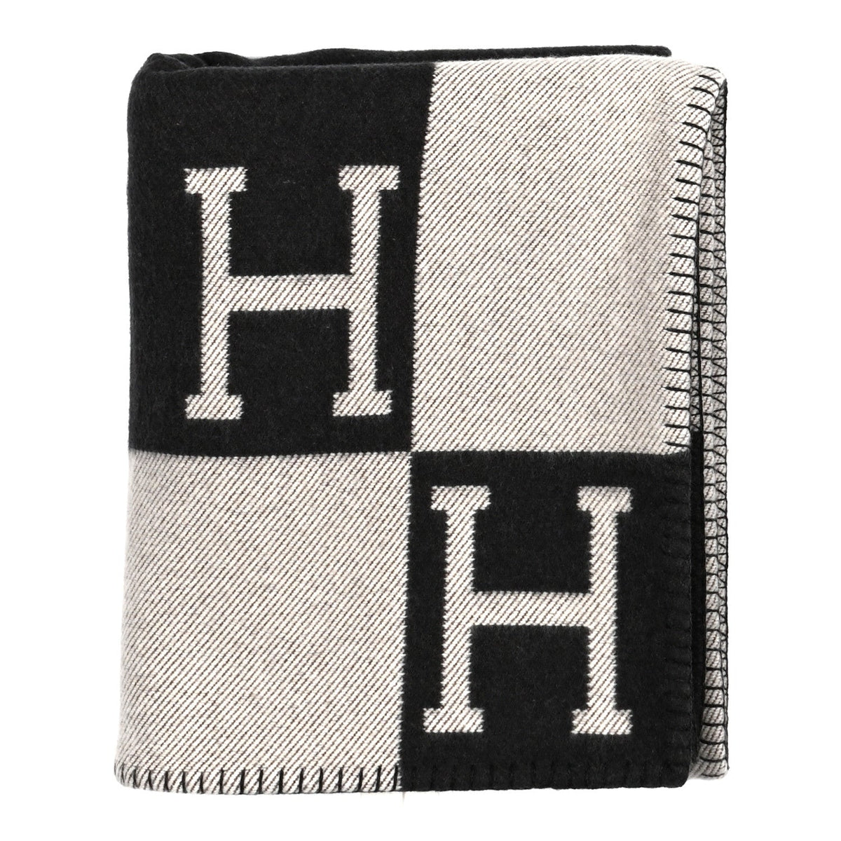 Wool Cashmere Avalon Blanket Ecru Gris Fonce