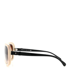 Acetate CC Bow Sunglasses 5280-Q Beige Black