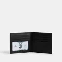 Coach Outlet Id Billfold Wallet In Signature Canvas With Varsity Stripe