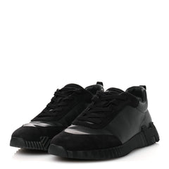 Goatskin Suede Goatskin Mens Bouncing Sneakers 43.5 Black