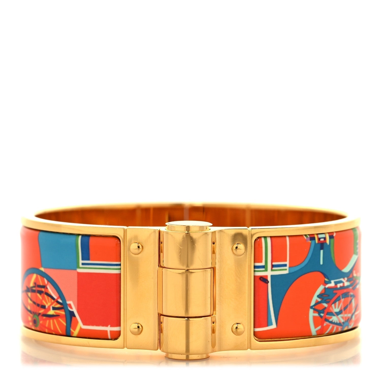 Enamel Printed Wide Hinged Bracelet S